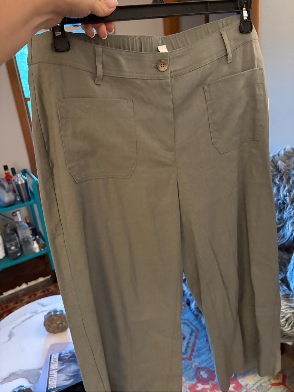 J. Jill Olive Cropped Straight-Leg Pants